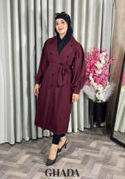 Trench-coat oversize en Bordeaux