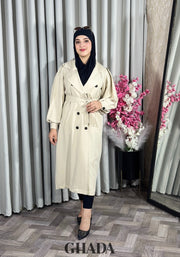 Trench-coat oversize en beige