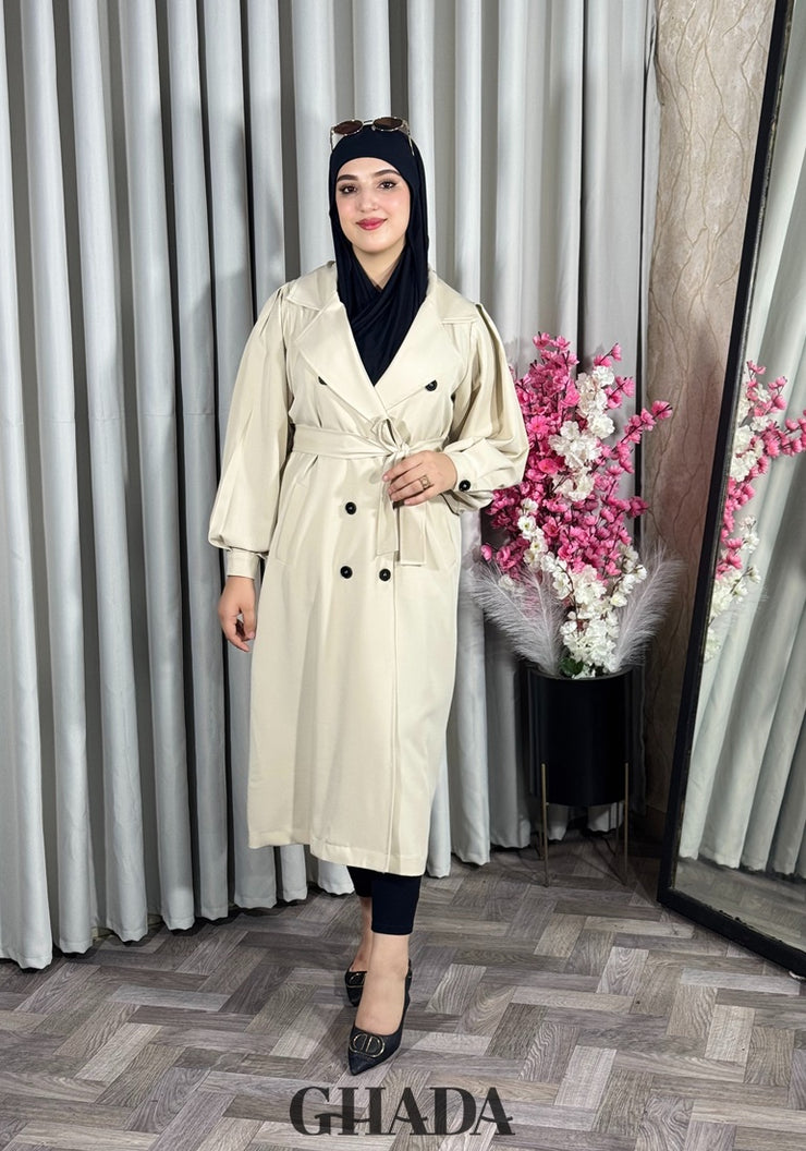 Trench-coat oversize en beige