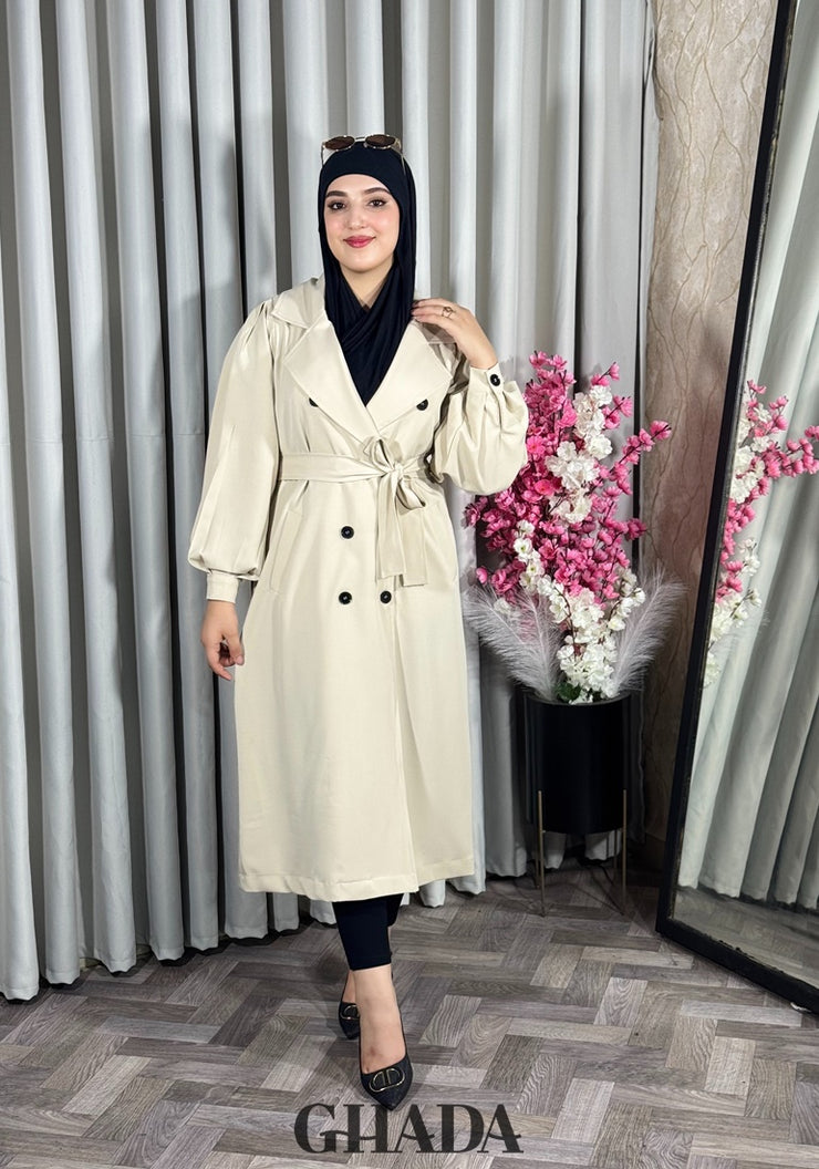 Trench-coat oversize en beige