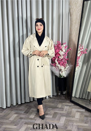 Trench-coat oversize en beige