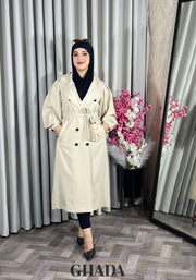 Trench-coat oversize en beige