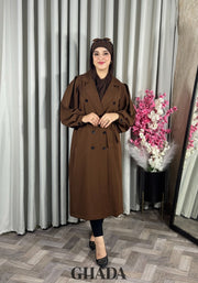 Trench-coat oversize en marron