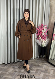 Trench-coat oversize en marron