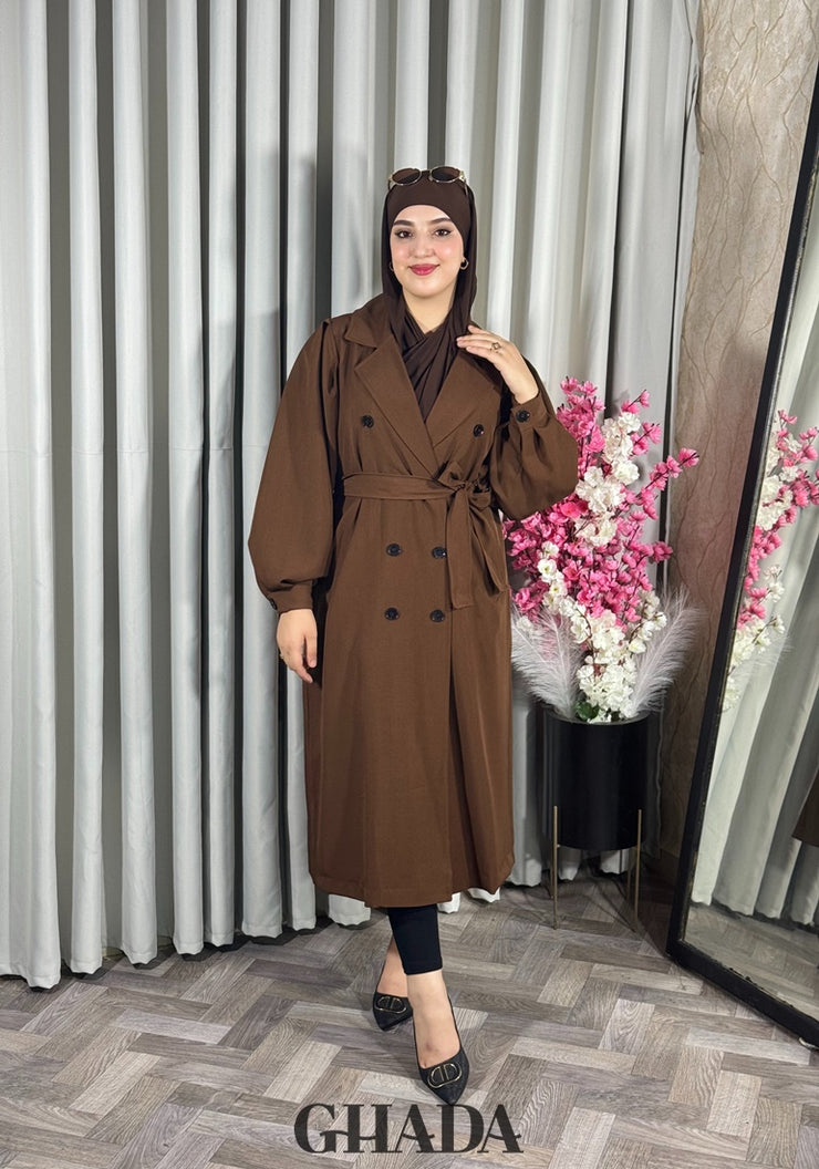 Trench-coat oversize en marron
