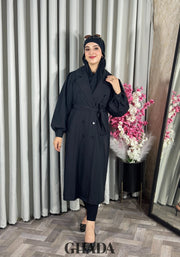 Trench-coat oversize en noir