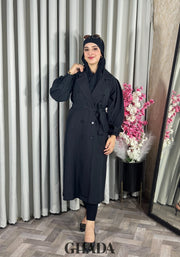 Trench-coat oversize en noir
