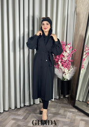 Trench-coat oversize en noir