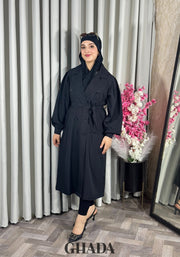 Trench-coat oversize en noir