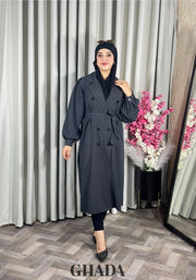 Trench-coat oversize en gris foncé