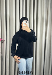 Pull en maile douce zippé à col en V