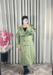 Trench-coat long en vert