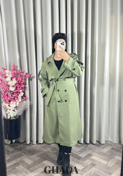 Trench-coat long en vert