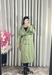 Trench-coat long en vert