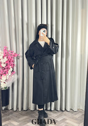 Trench-coat long en noir