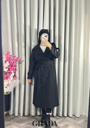 Trench-coat long en noir