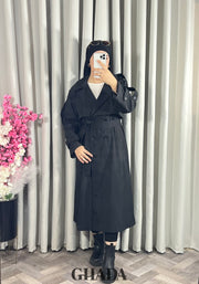 Trench-coat long en noir