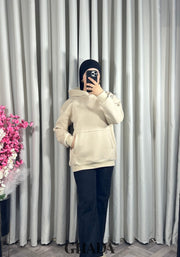 Sweat à capuche en beige