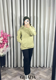 Sweat à capuche en vert clair