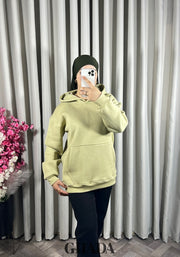 Sweat à capuche en vert clair