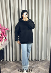 Sweat à capuche en noir