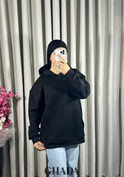 Sweat à capuche en noir