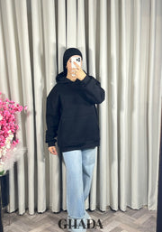 Sweat à capuche en noir