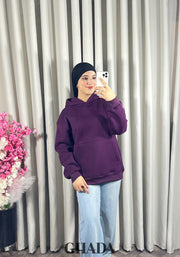 Sweat à capuche en mauve