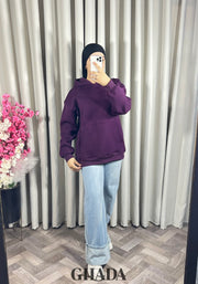 Sweat à capuche en mauve