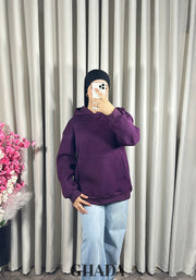 Sweat à capuche en mauve