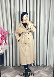 Trench-coat long en beige