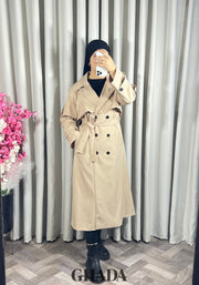 Trench-coat long en beige