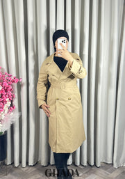 Trench-coat long en beige