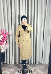 Trench-coat long en beige