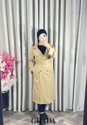 Trench-coat long en beige