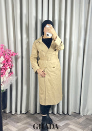 Trench-coat long en beige