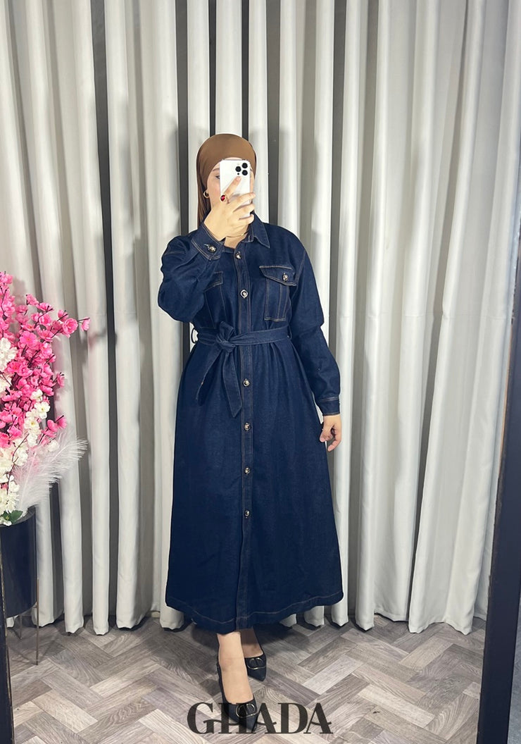 Robe en denim foncé