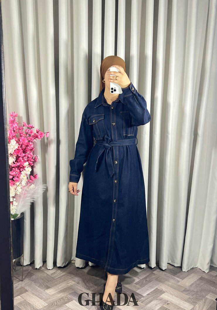 Robe en denim foncé