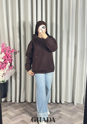 Sweat à capuche en marron