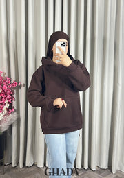 Sweat à capuche en marron