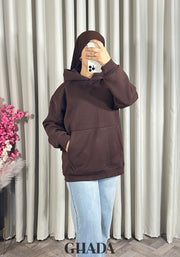 Sweat à capuche en marron