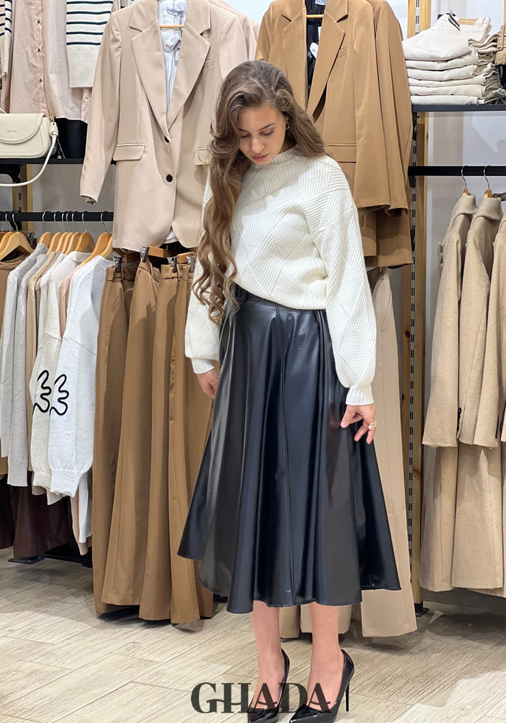 Jupe en simili cuir noir