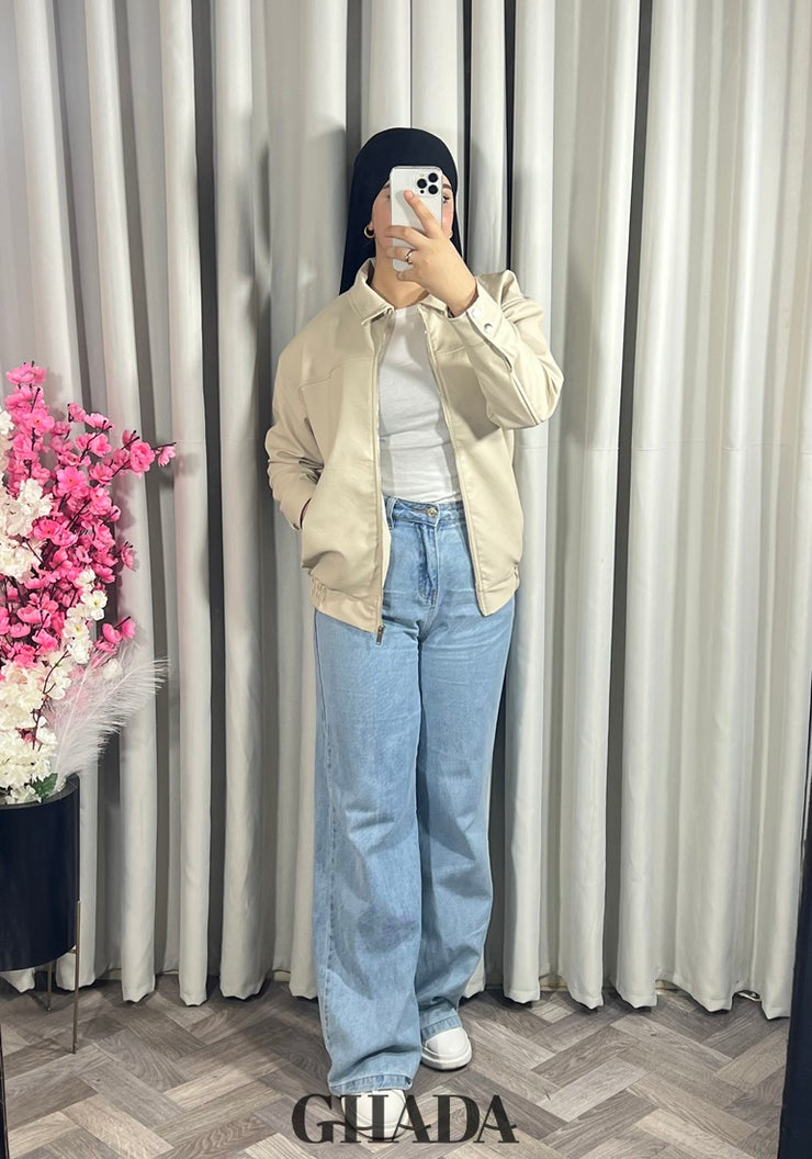Veste bomber en beige