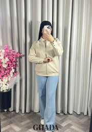 Veste bomber en beige