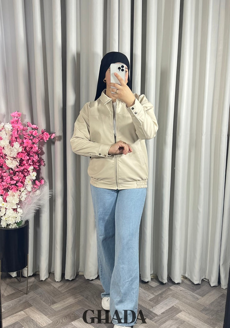 Veste bomber en beige