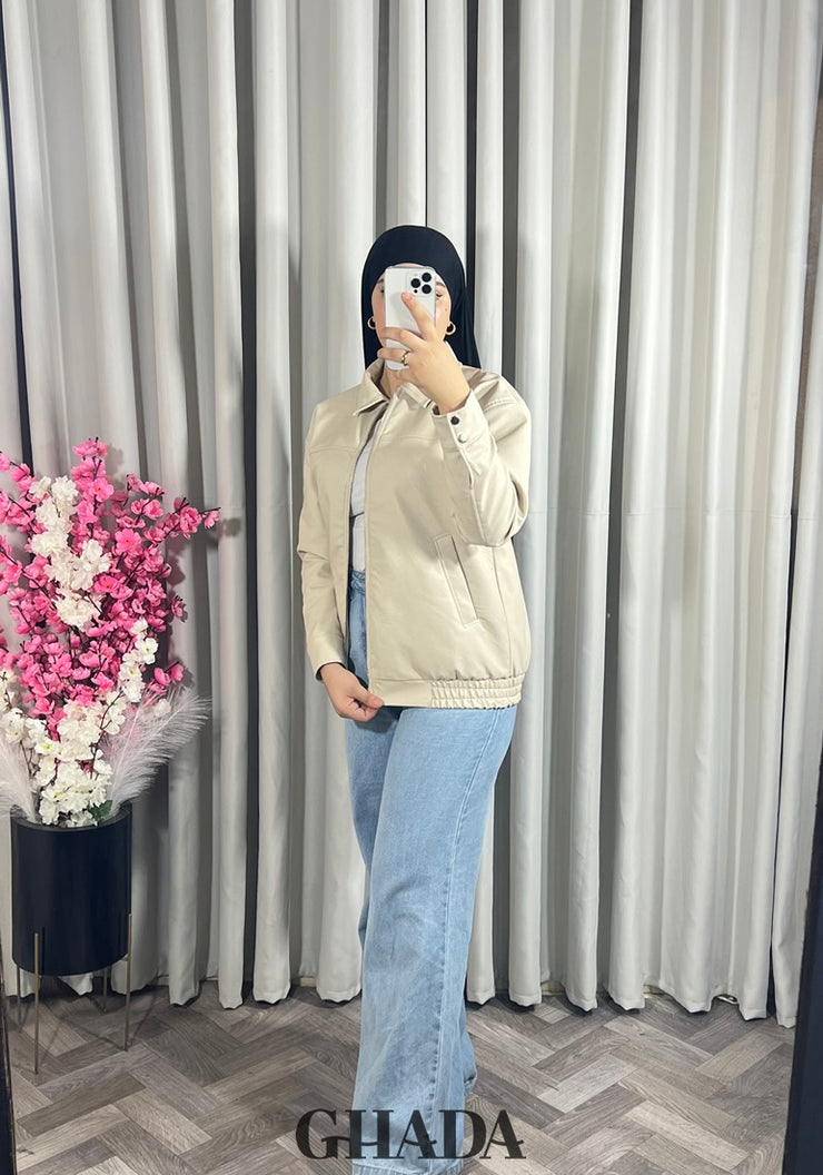 Veste bomber en beige