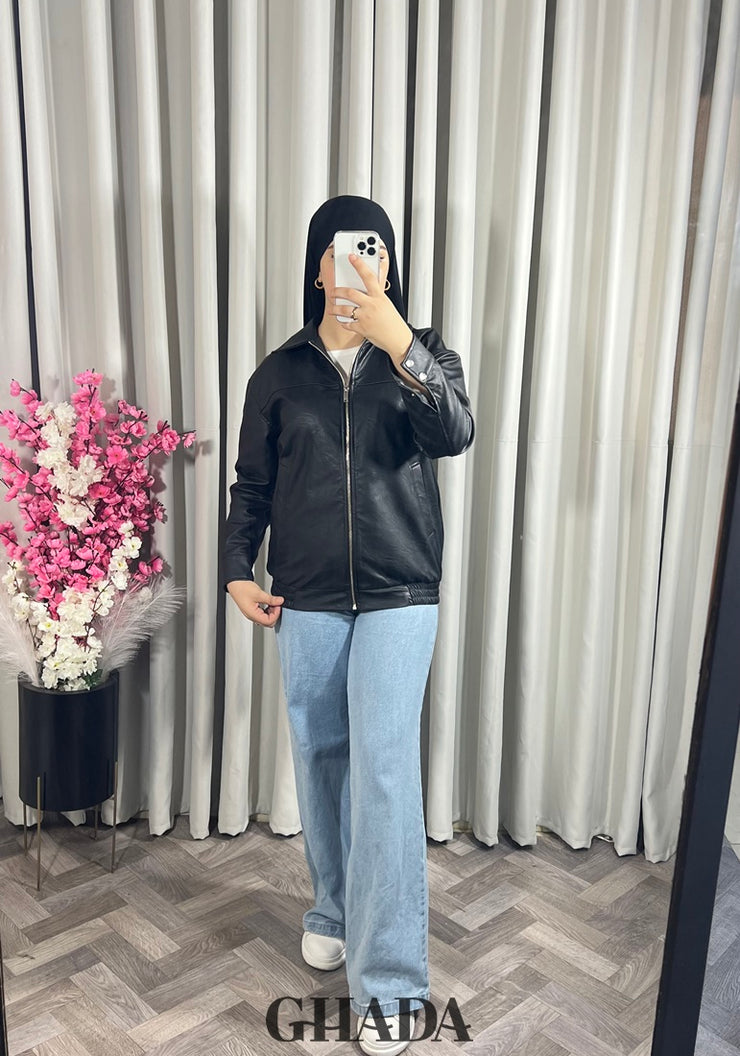 Veste bomber en noir