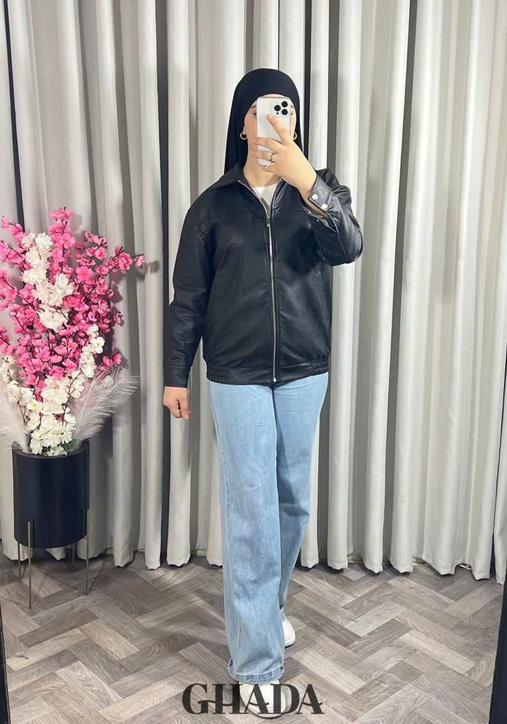 Veste bomber en noir