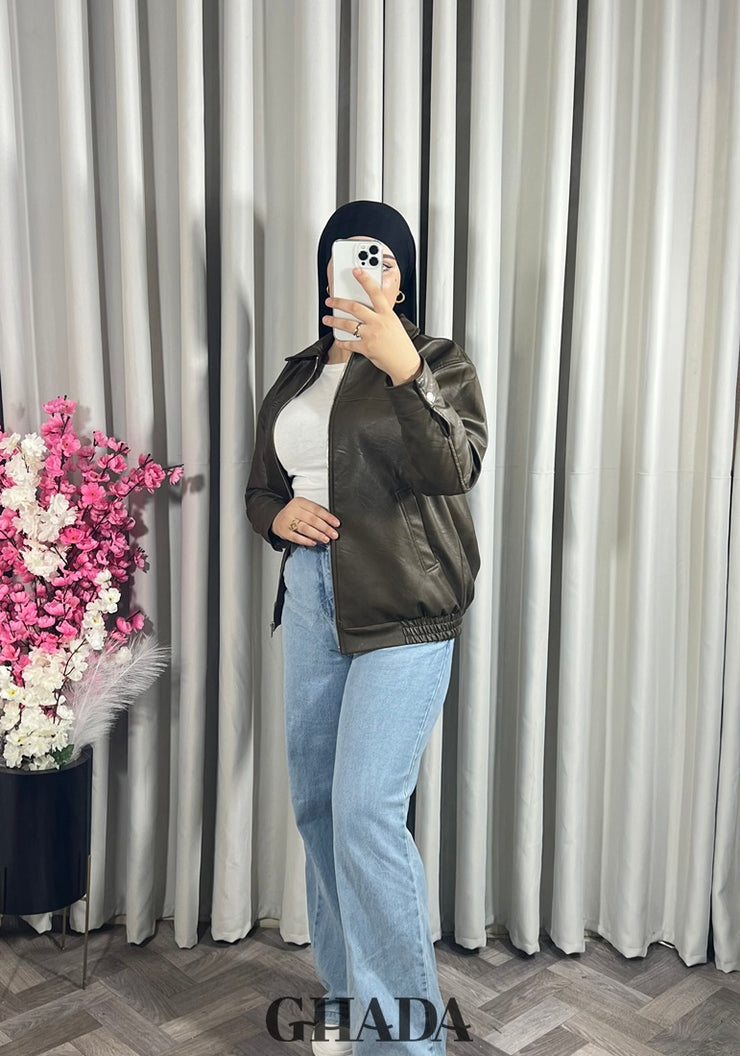 Veste bomber en vert kaki