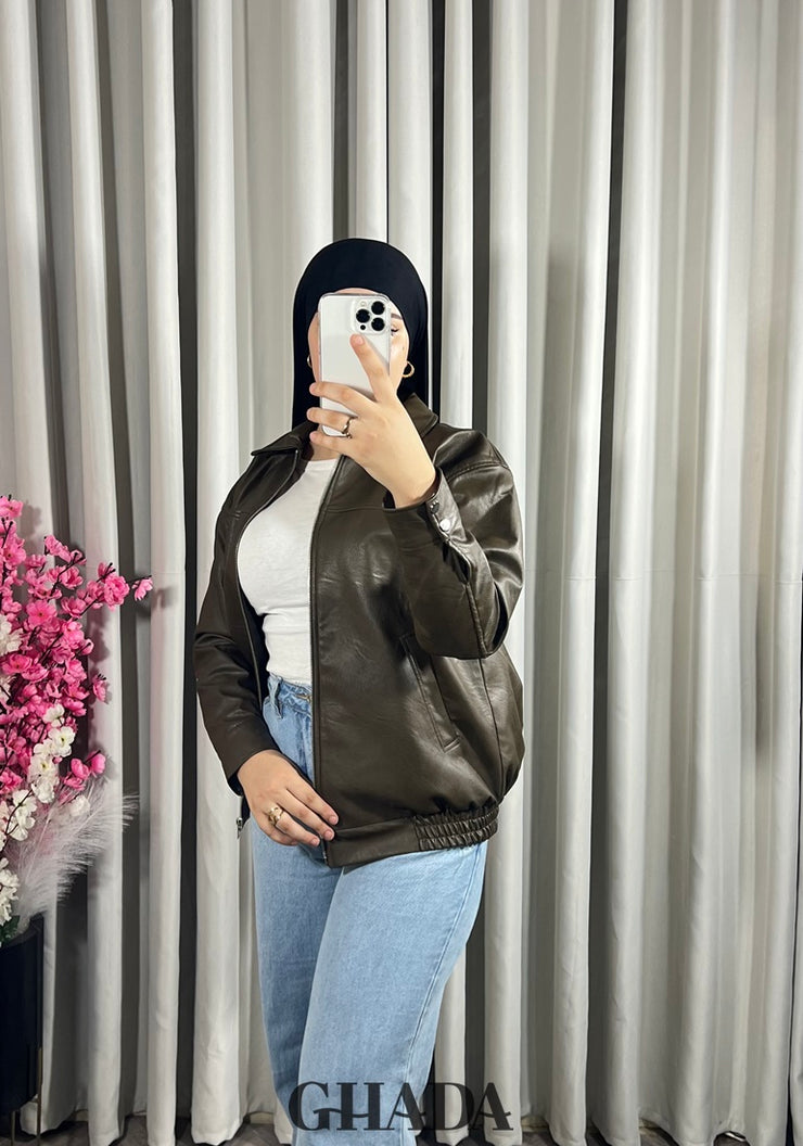 Veste bomber en vert kaki